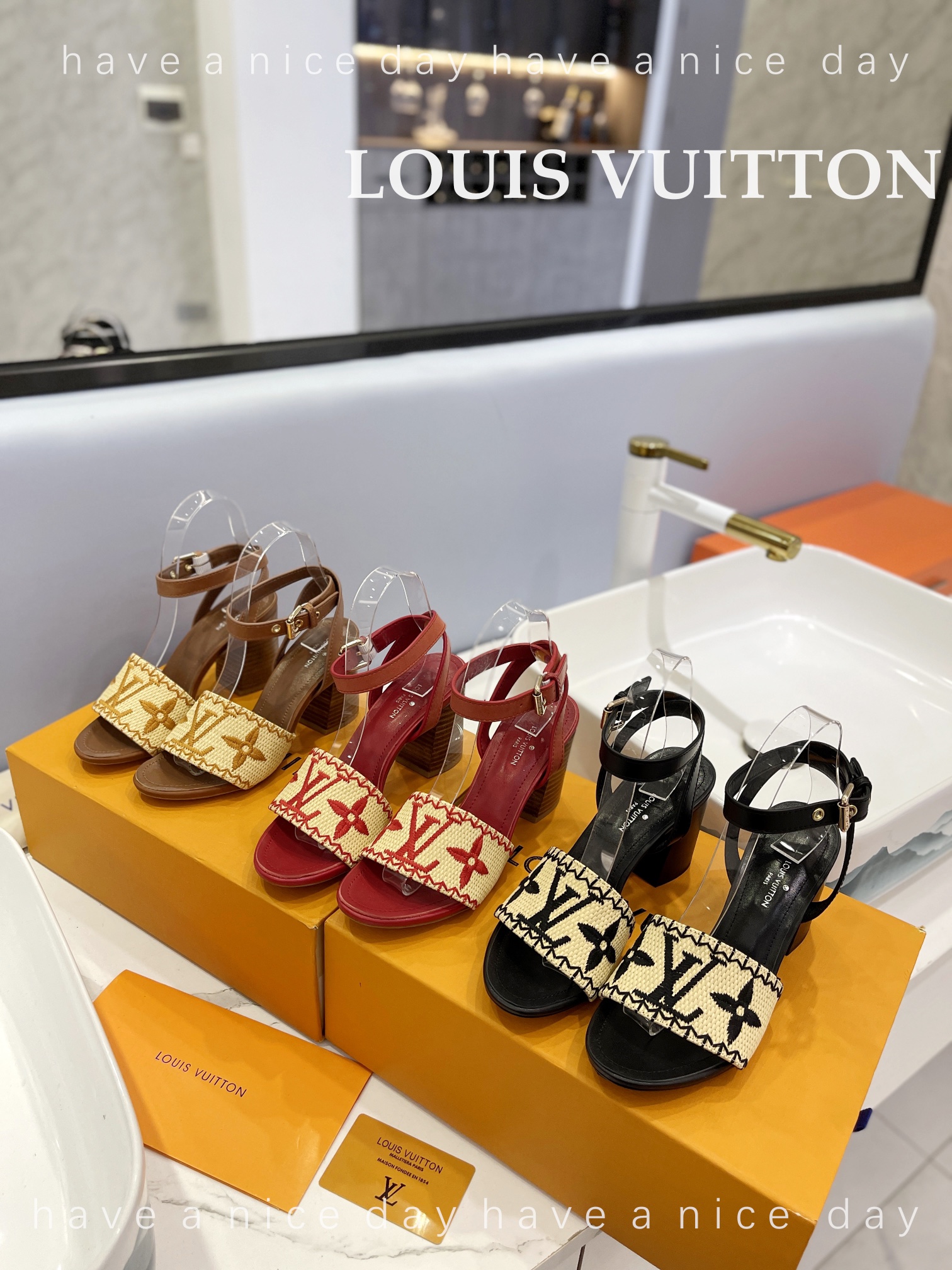 [TOP] Louis Vuitton LV Monogram Flowers Pumps - 3 Color
