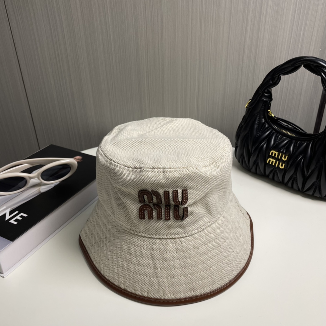 [TOP] Miu Miu Fisherman Hat - Beige