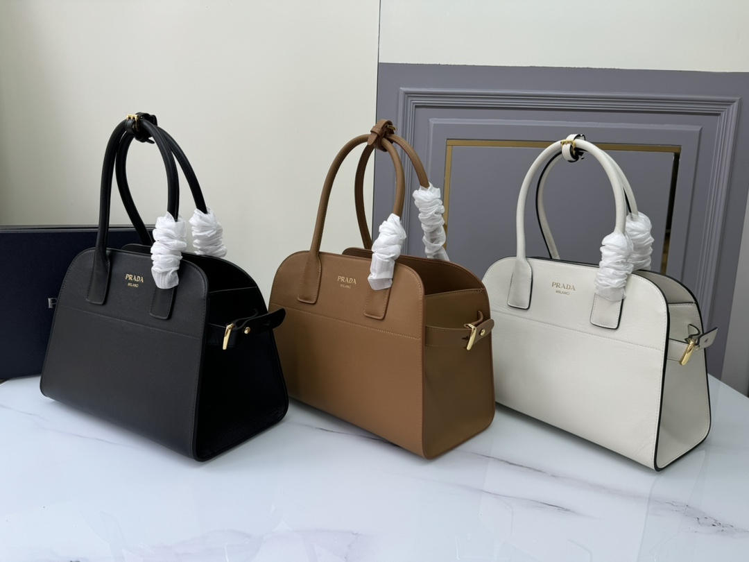 [TOP] PRADA  Leather Tote Bag 32x23.5x16cm - 3 Color