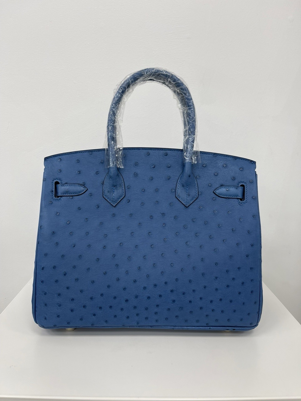[TOP] HERMES Ostrich Skin Birkin Bags - Blue&GHW