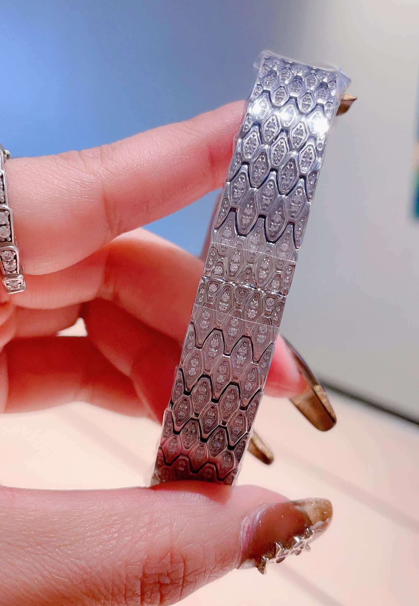 [TOP] Cartier TankAméricaine Watch with Fish Scale Chain 20x35mm - Silver