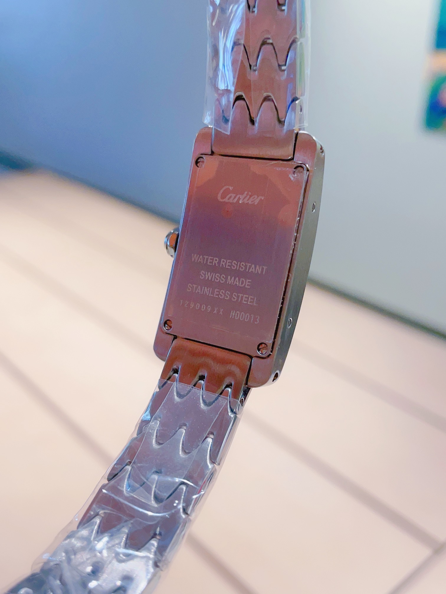 [TOP] Cartier TankAméricaine Watch with Fish Scale Chain 20x35mm - Silver