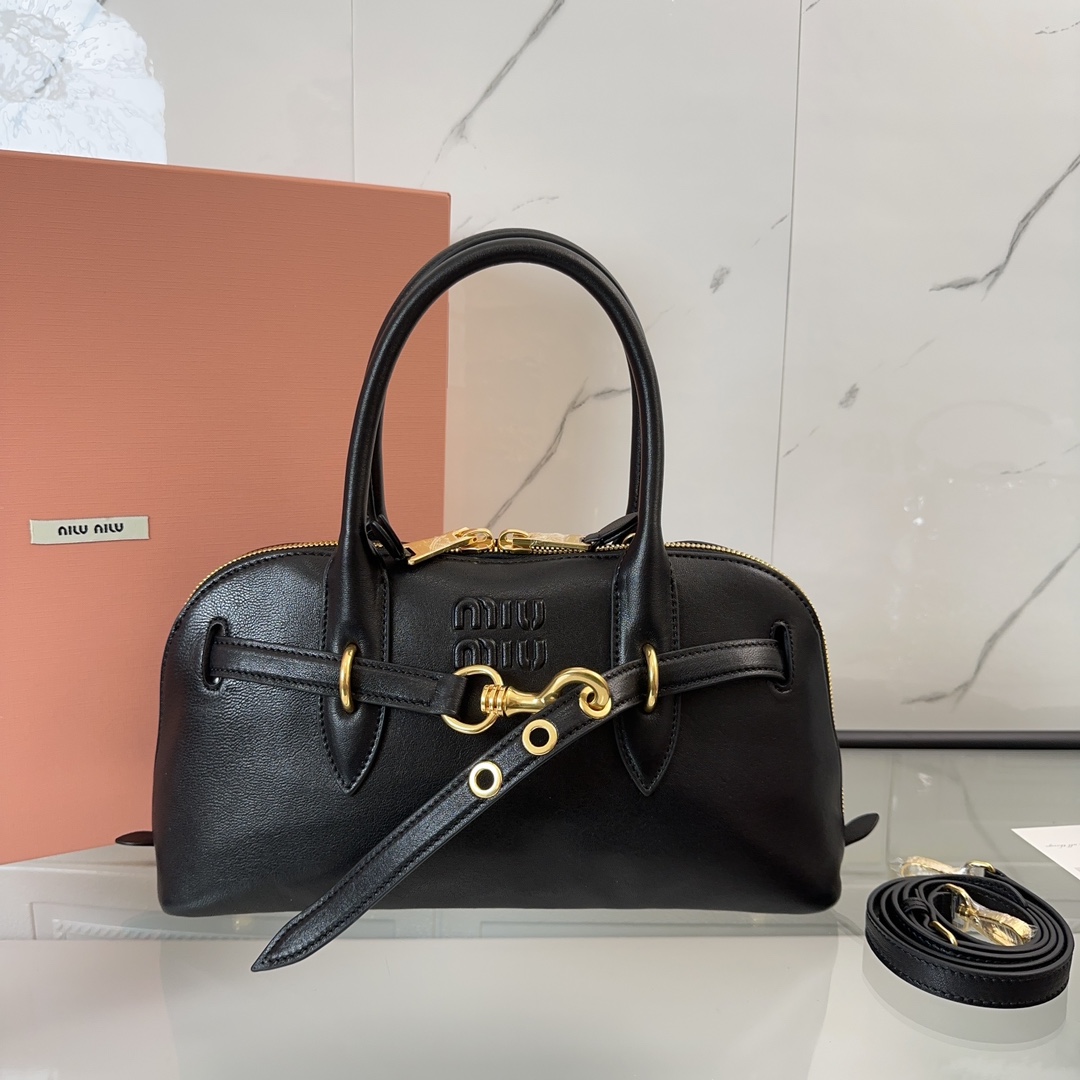 [TOP] Miu Miu Leather Handbag 28x16.5x10cm/33x11x17cm - 3 Colour