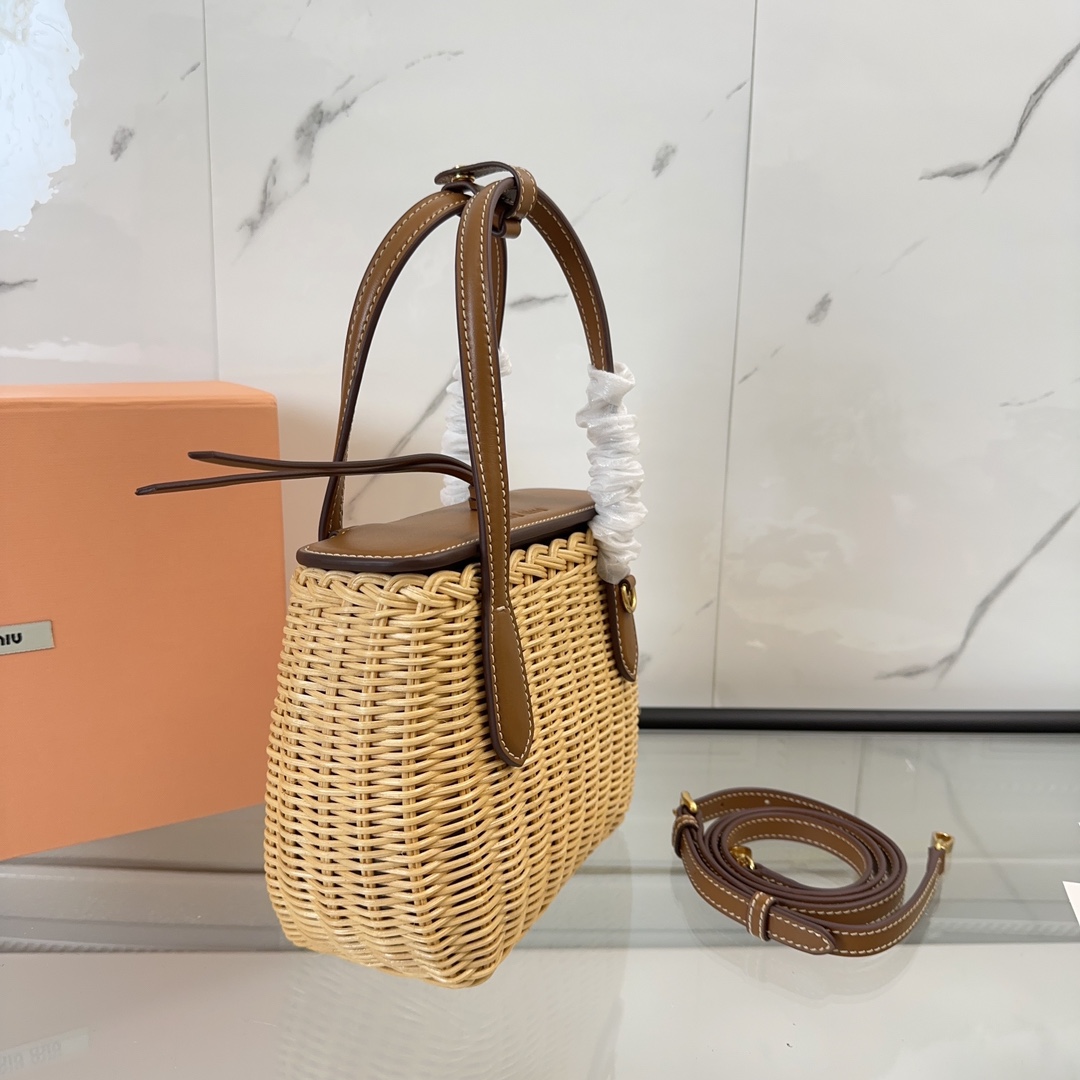 [TOP] Miu Miu Vine Edible Vegetable Basket Bag 15x20x8.5cm