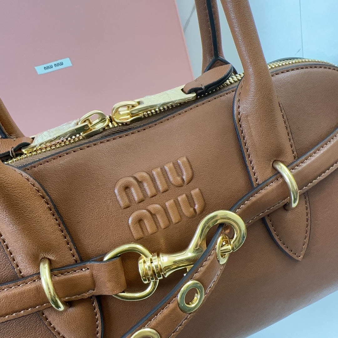 [TOP] Miu Miu Leather Handbag 28x16.5x10cm/33x11x17cm - 3 Colour