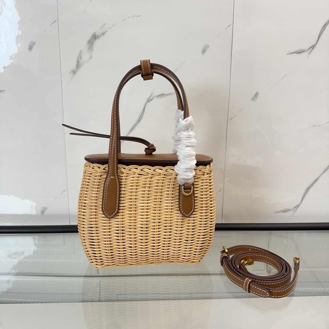 [TOP] Miu Miu Vine Edible Vegetable Basket Bag 15x20x8.5cm