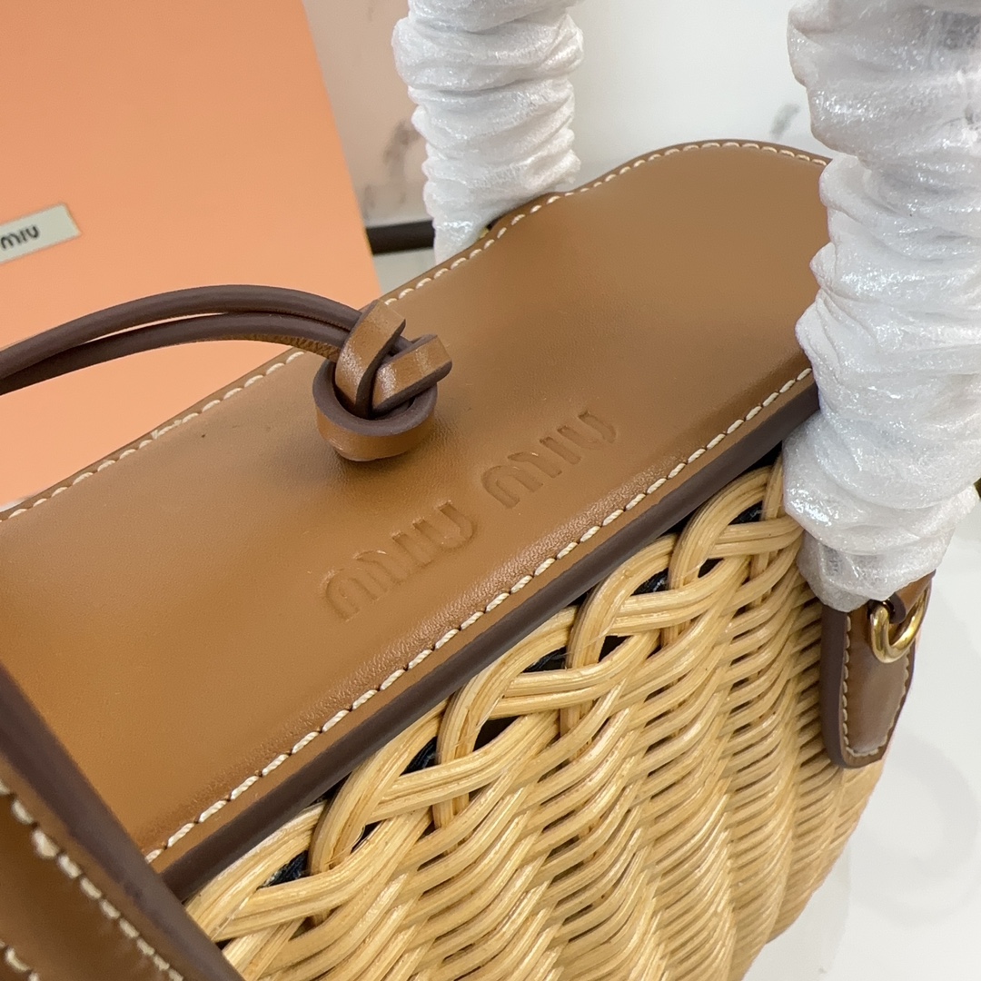 [TOP] Miu Miu Vine Edible Vegetable Basket Bag 15x20x8.5cm