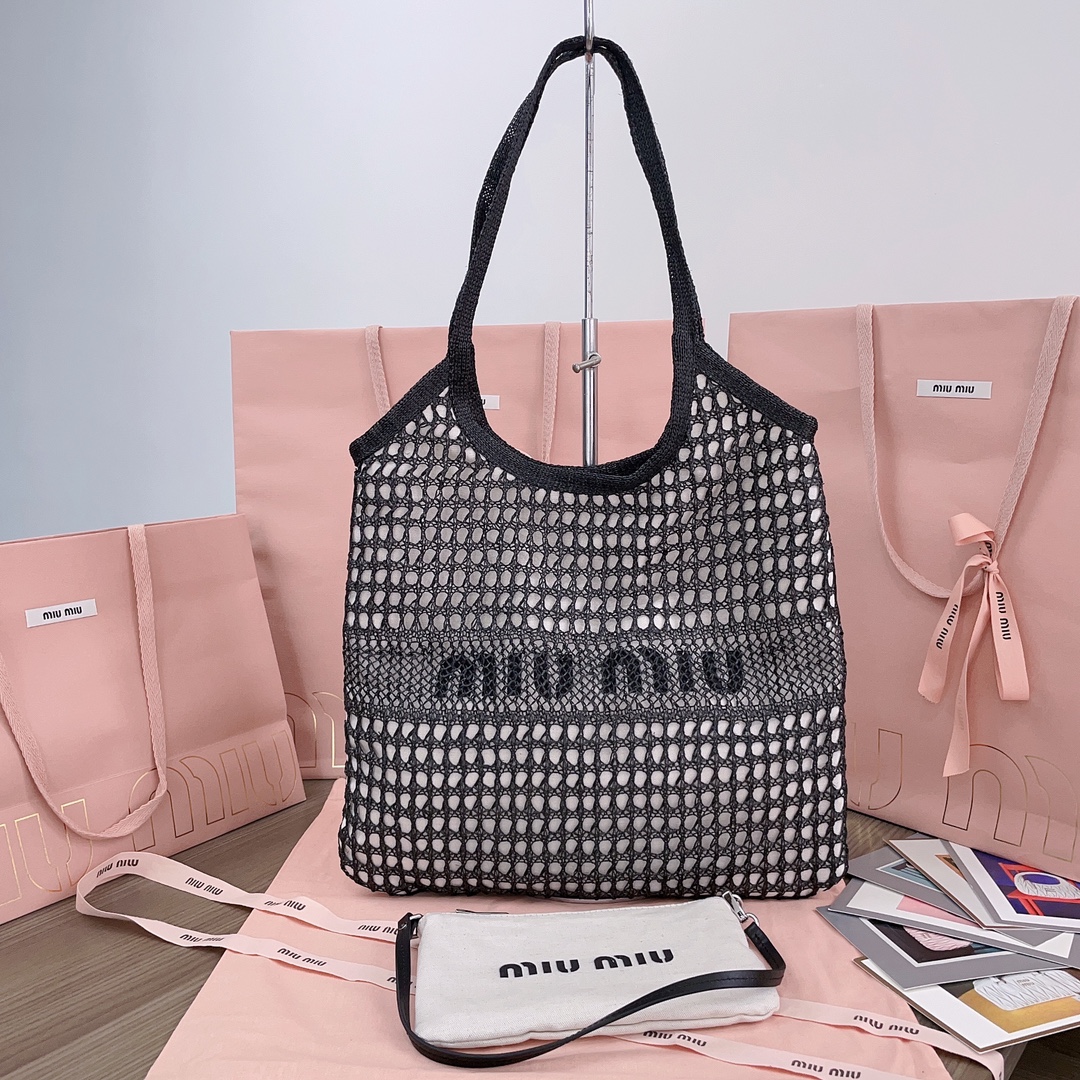 [TOP] Miu Miu Weaving Beach Tote Bag 35X40CM - 3 Color
