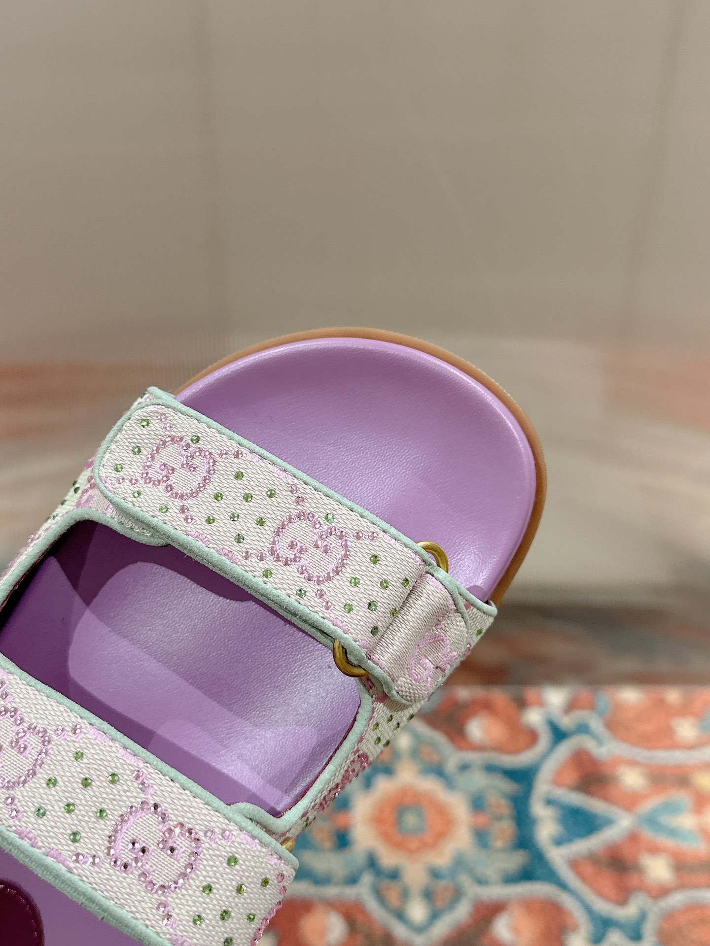 [TOP] GUCCI GG Monogram Slides - Purple
