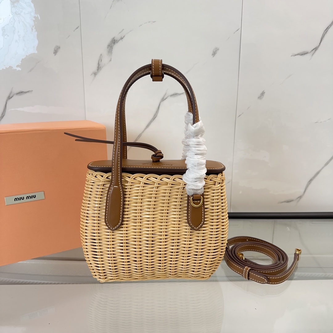 [TOP] Miu Miu Vine Edible Vegetable Basket Bag 15x20x8.5cm