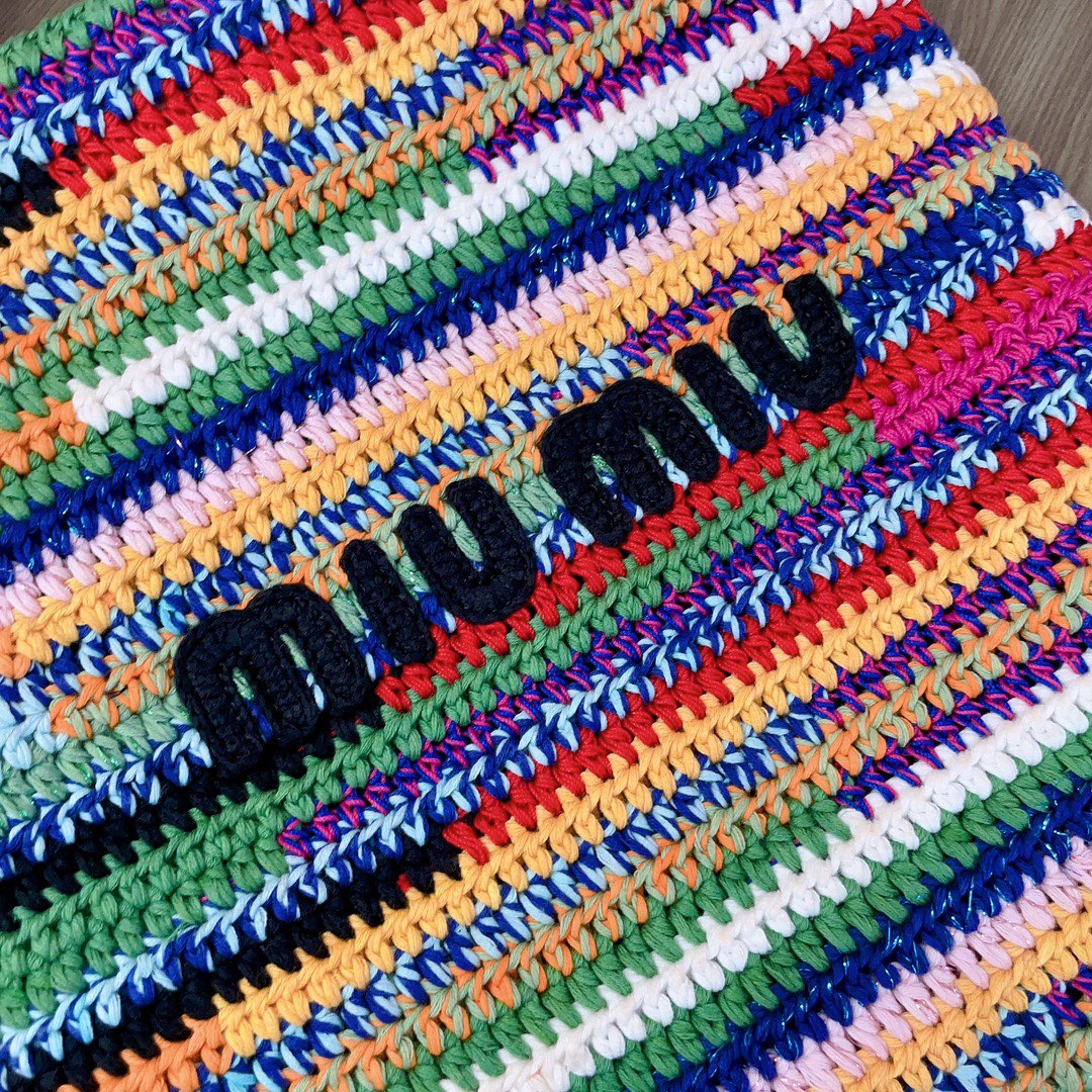 [TOP] Miu Miu Rainbow Woven Bag 30X38CM