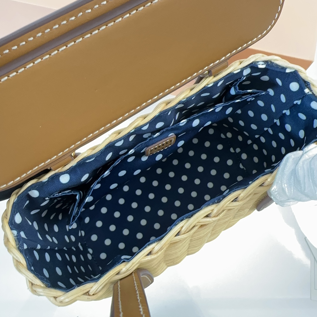 [TOP] Miu Miu Vine Edible Vegetable Basket Bag 15x20x8.5cm