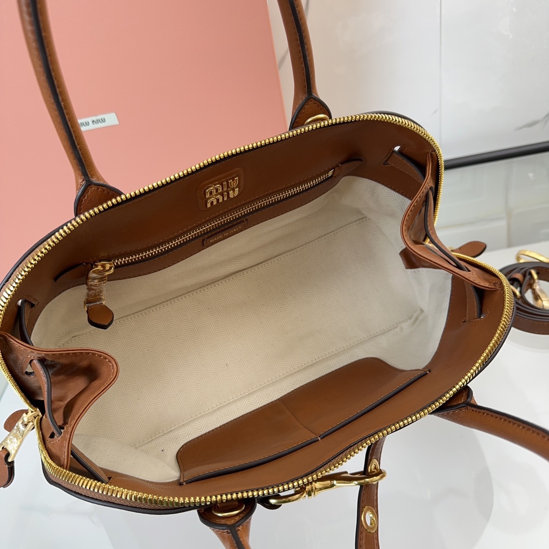 [TOP] Miu Miu Leather Handbag 28x16.5x10cm/33x11x17cm - 3 Colour