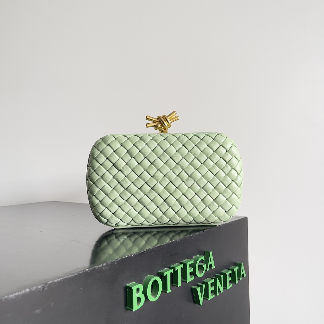 [TOP] Bottega Veneta BV BV Knot Weave Bag 20.5x6x12.5 cm - Green