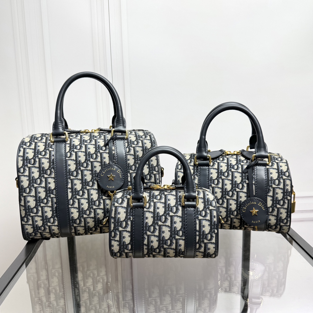 [TOP] Christian Dior Groove Oblique 16/20/25 Bag 16.5x10x8cm/20.5x13.5x12cm/25x19x16cm - Blue