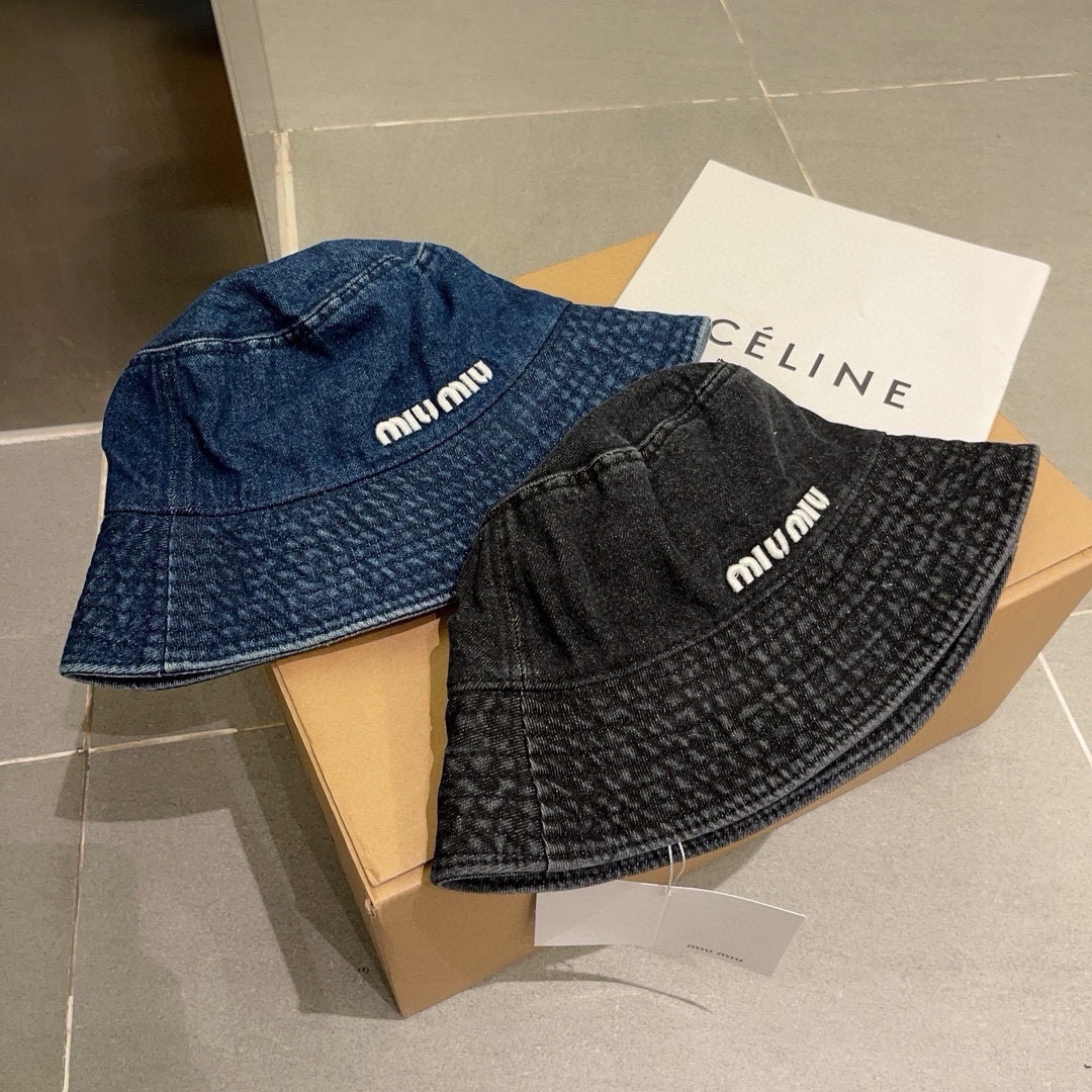 [TOP] Miu Miu Denim Fisherman Hat - 2 Colors