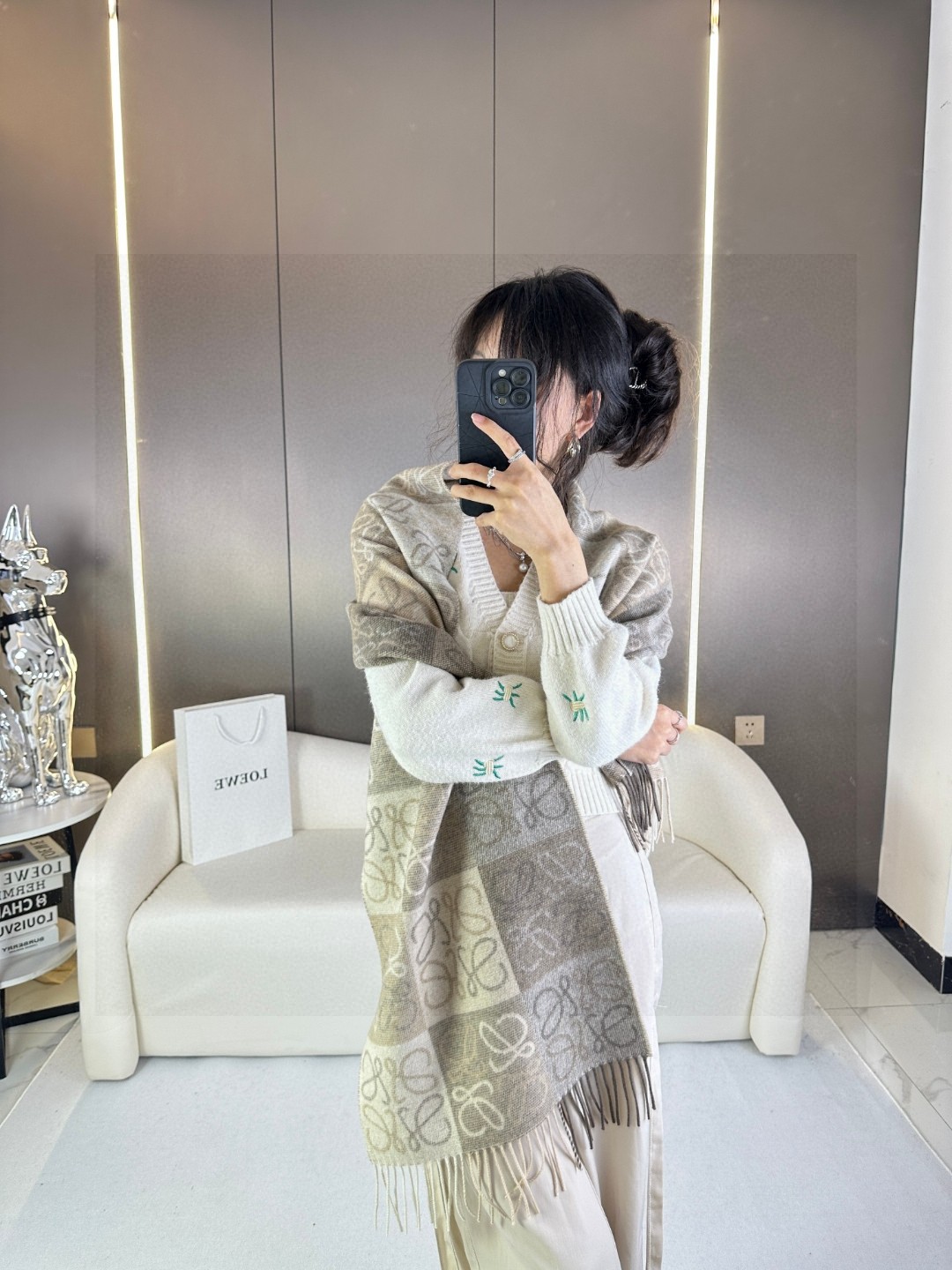 [TOP] LOEWE Logo Scarf 40 x 180 cm - 3 Colors