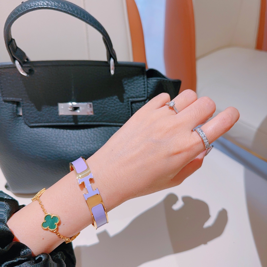 [TOP] HERMES Enamel Bracelet -Purple