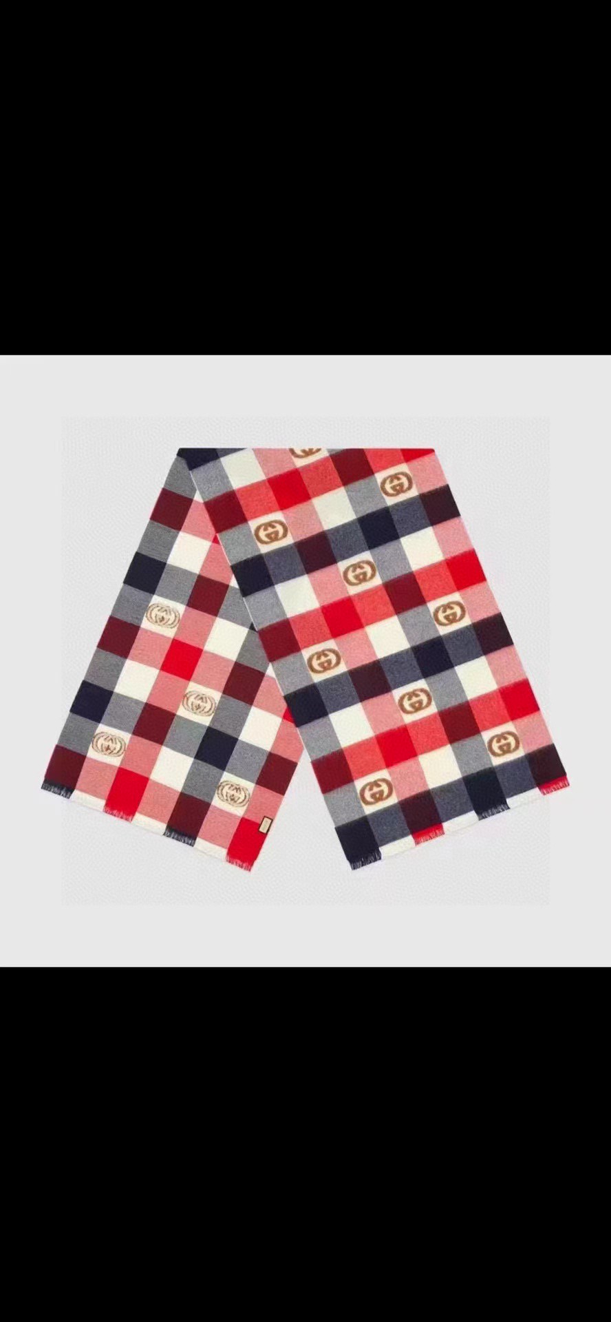 [TOP] GUCCI Cashmere Scarf 45×185 cm-Red