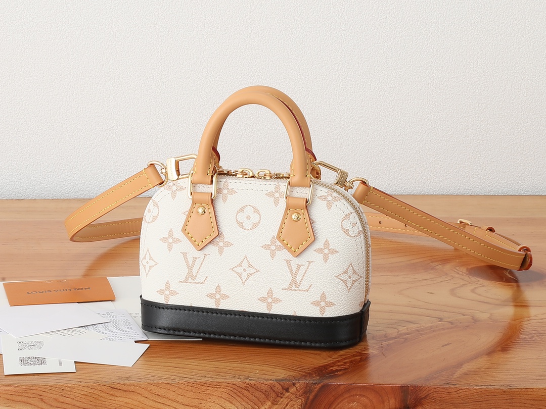 [TOP] Louis Vuitton LV Monogram Dune Alma Nano Bag 18x12x8cm - Beige