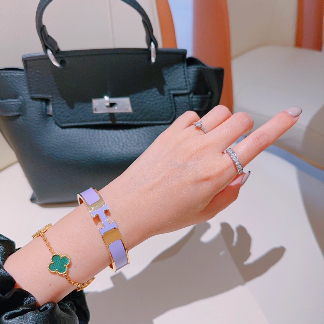 [TOP] HERMES Enamel Bracelet -Purple