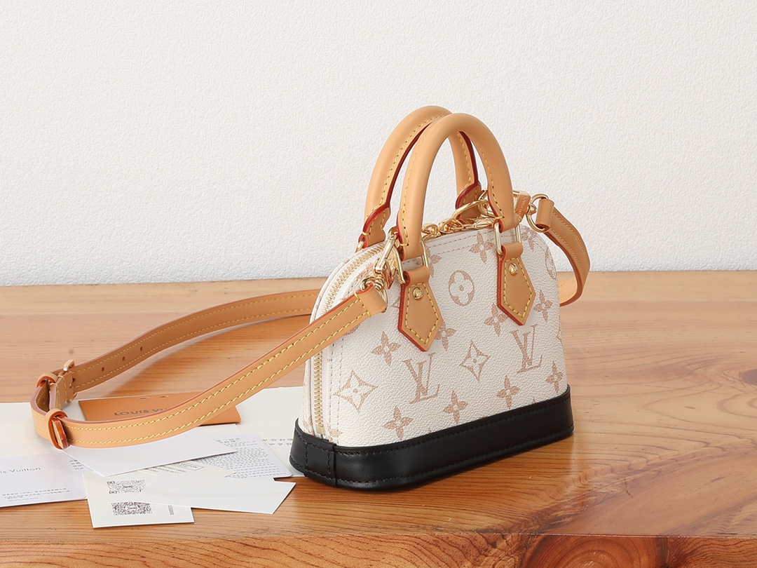[TOP] Louis Vuitton LV Monogram Dune Alma Nano Bag 18x12x8cm - Beige