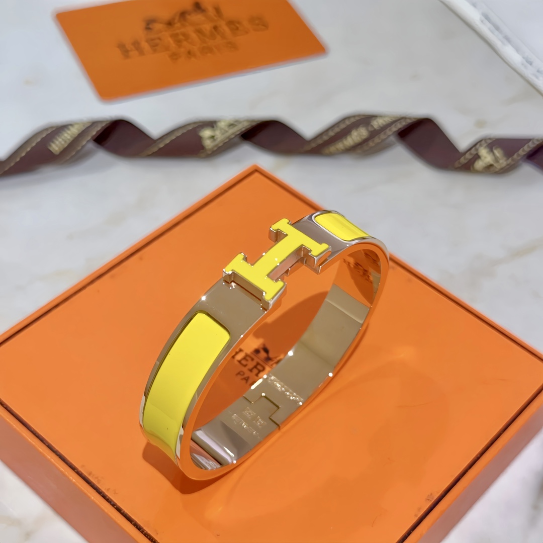[TOP] HERMES  Enamel Bracelet -Yellow