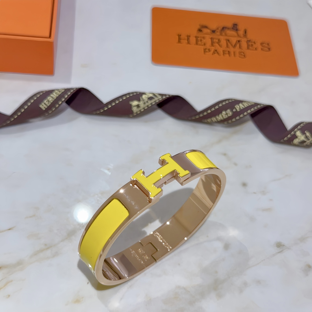 [TOP] HERMES  Enamel Bracelet -Yellow