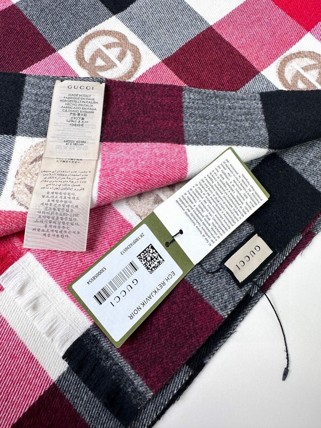 [TOP] GUCCI Cashmere Scarf 45×185 cm-Red