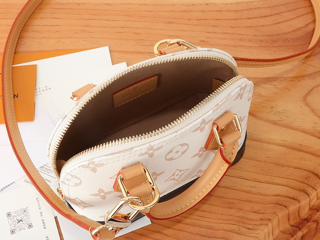 [TOP] Louis Vuitton LV Monogram Dune Alma Nano Bag 18x12x8cm - Beige