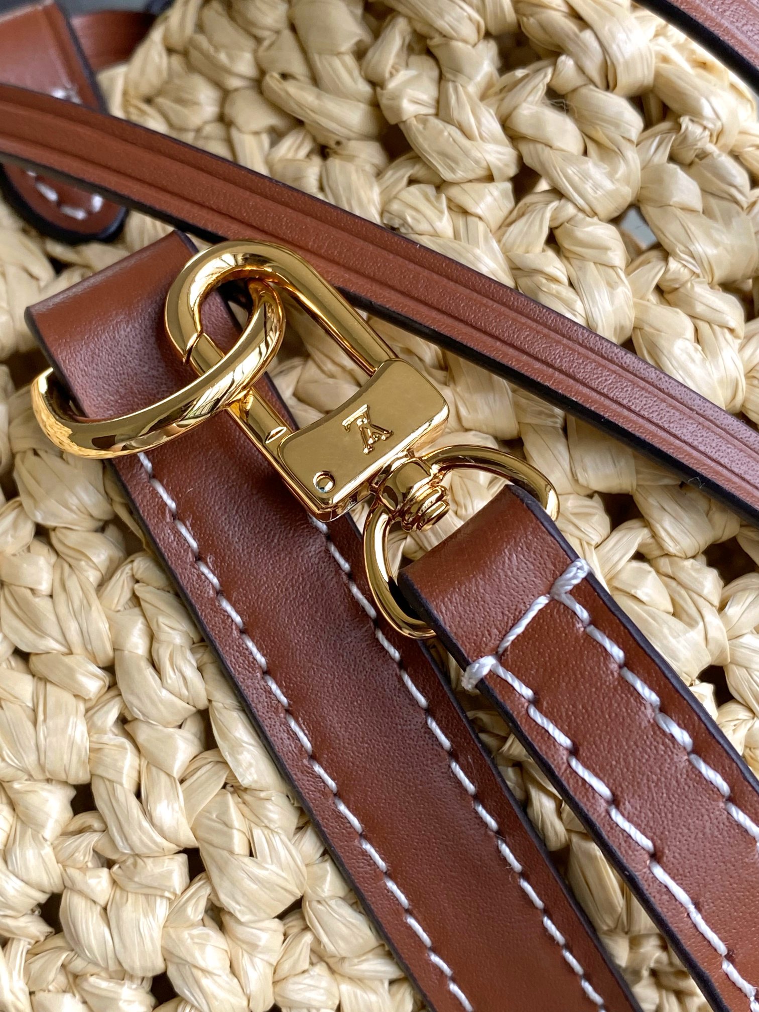 [TOP] Louis Vuitton LV Noe Purse/BB Bag Crocheted Raffia 11.5x12x11.5cm/22x24x15cm - Beige&Brown