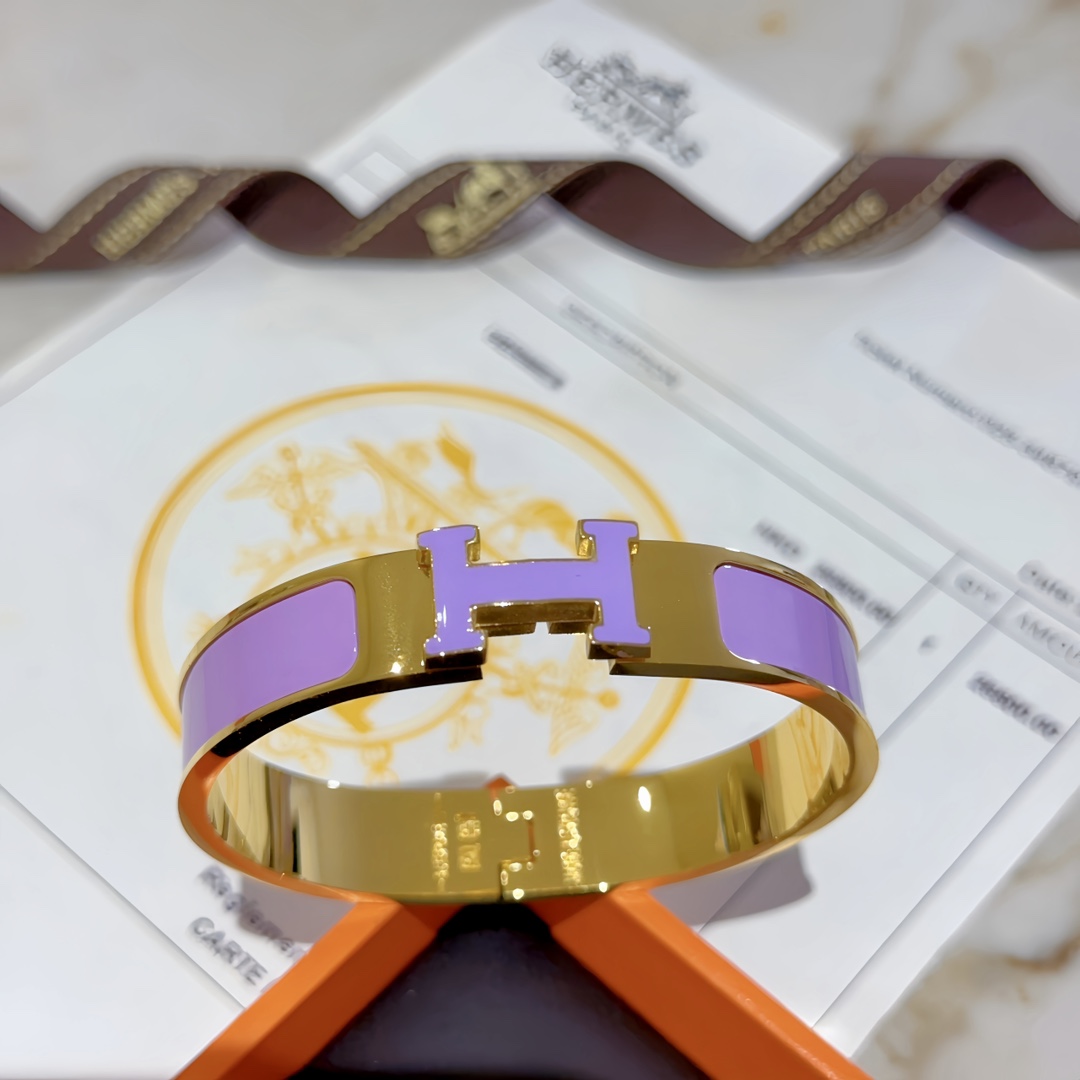 [TOP] HERMES Enamel Bracelet -Purple