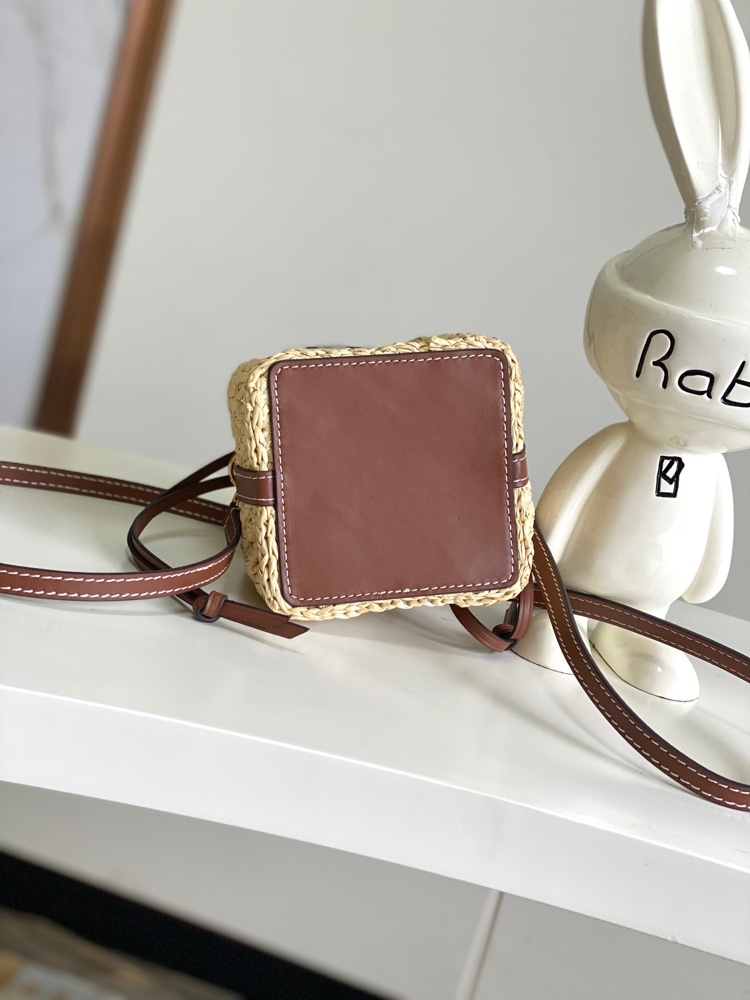 [TOP] Louis Vuitton LV Noe Purse/BB Bag Crocheted Raffia 11.5x12x11.5cm/22x24x15cm - Beige&Brown