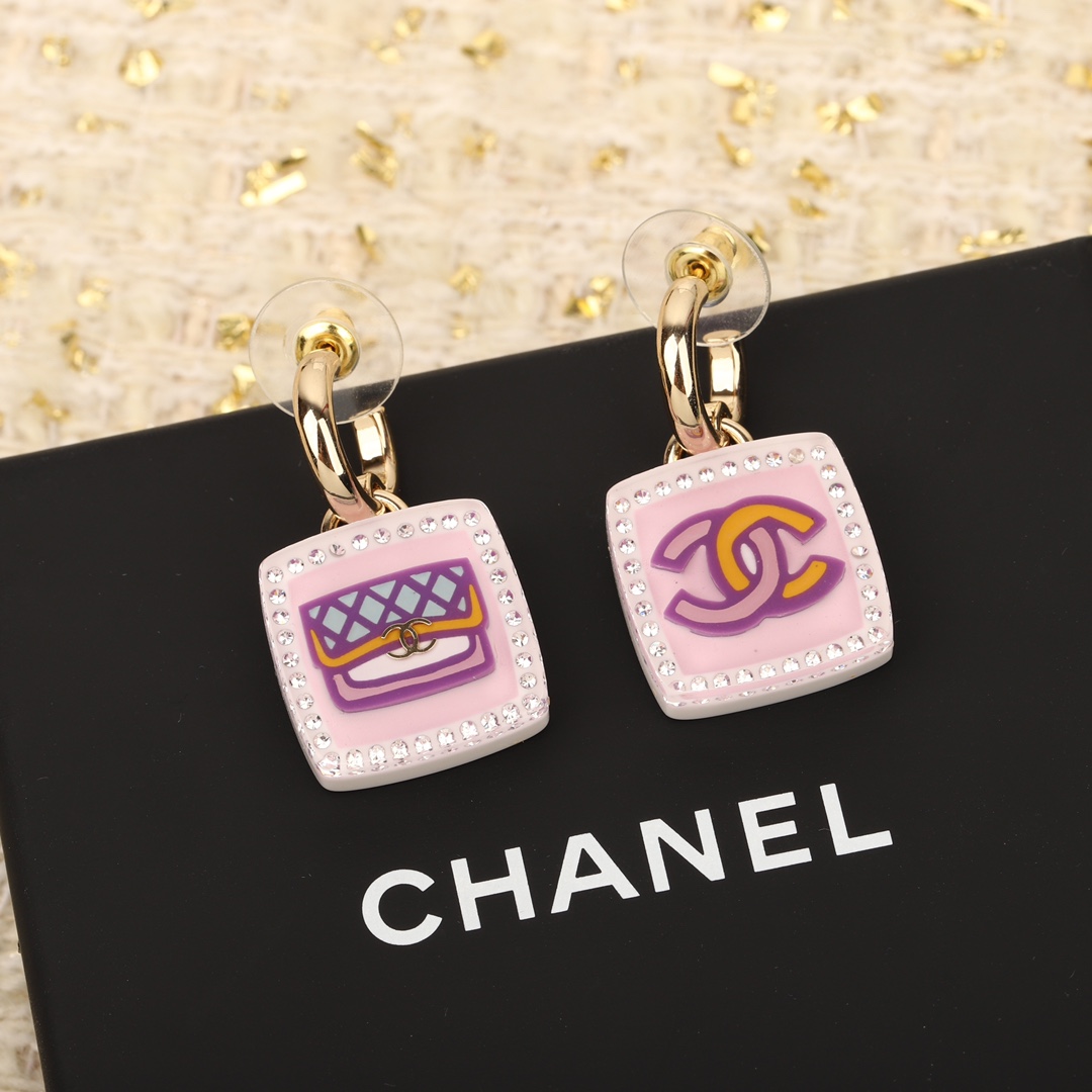 [TOP] CHANEL Earrings-Pink