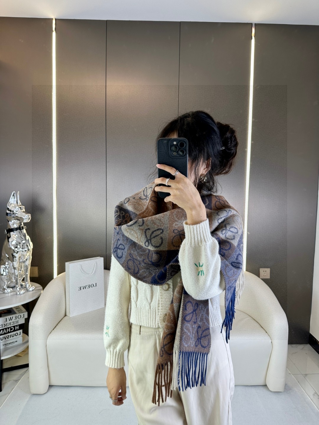 [TOP] LOEWE Logo Scarf 40 x 180 cm - 3 Colors