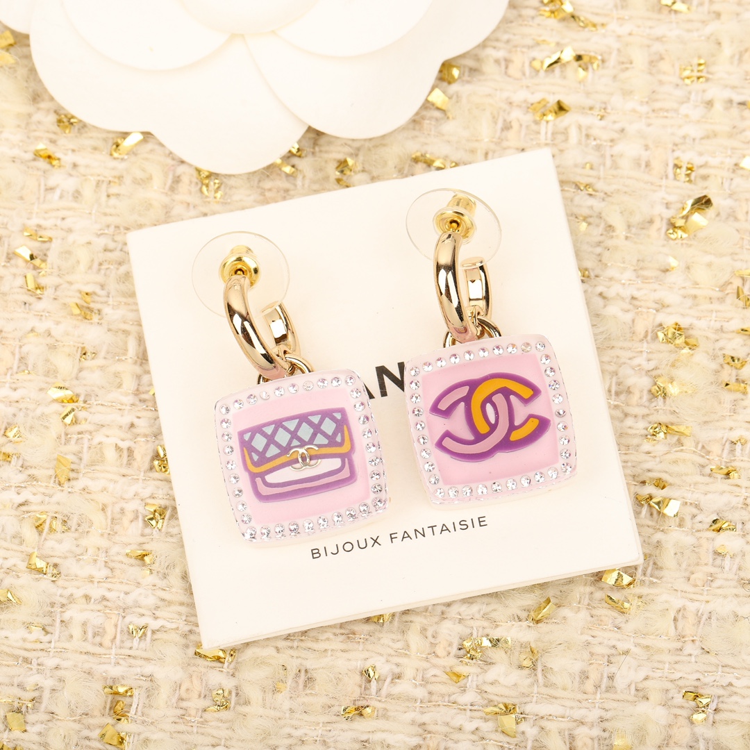 [TOP] CHANEL Earrings-Pink