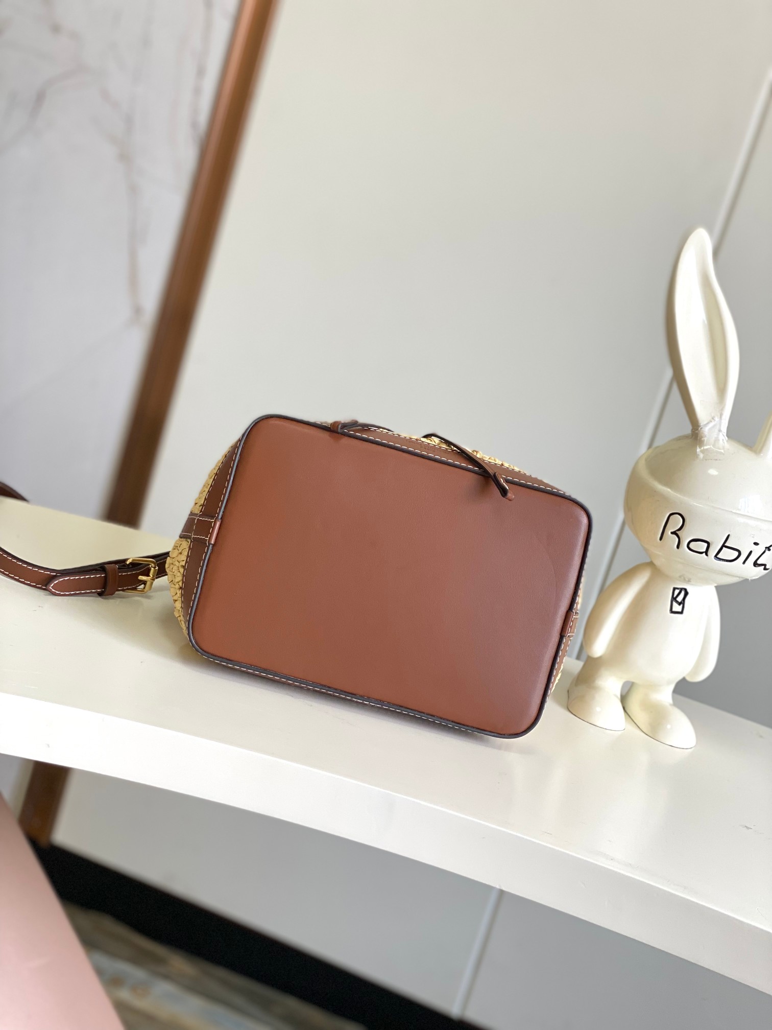 [TOP] Louis Vuitton LV Noe Purse/BB Bag Crocheted Raffia 11.5x12x11.5cm/22x24x15cm - Beige&Brown