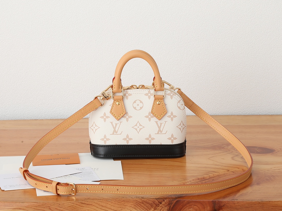 [TOP] Louis Vuitton LV Monogram Dune Alma Nano Bag 18x12x8cm - Beige