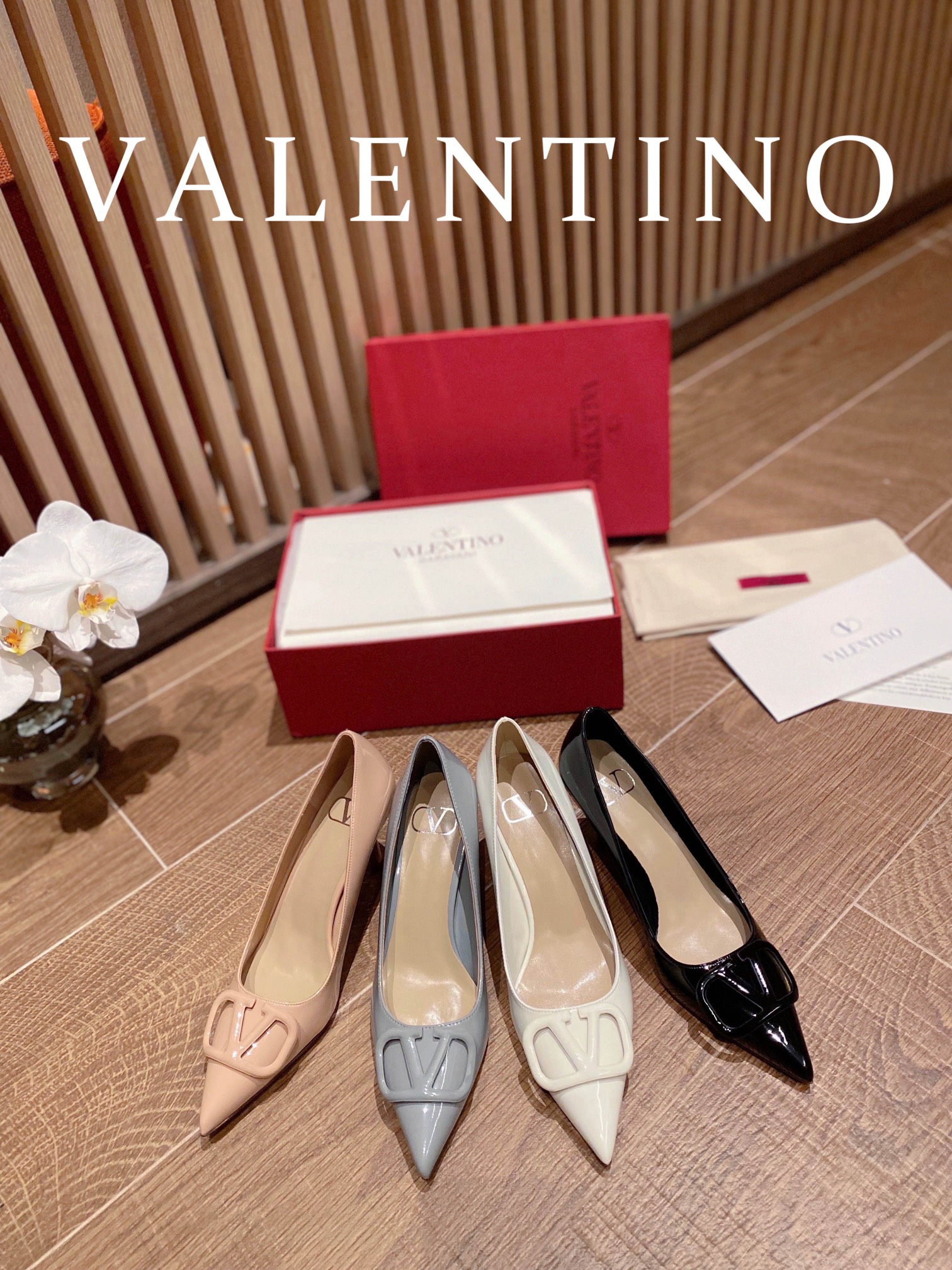 [TOP] VALENTINO High-heeled Pumps with Logo - 4 Color