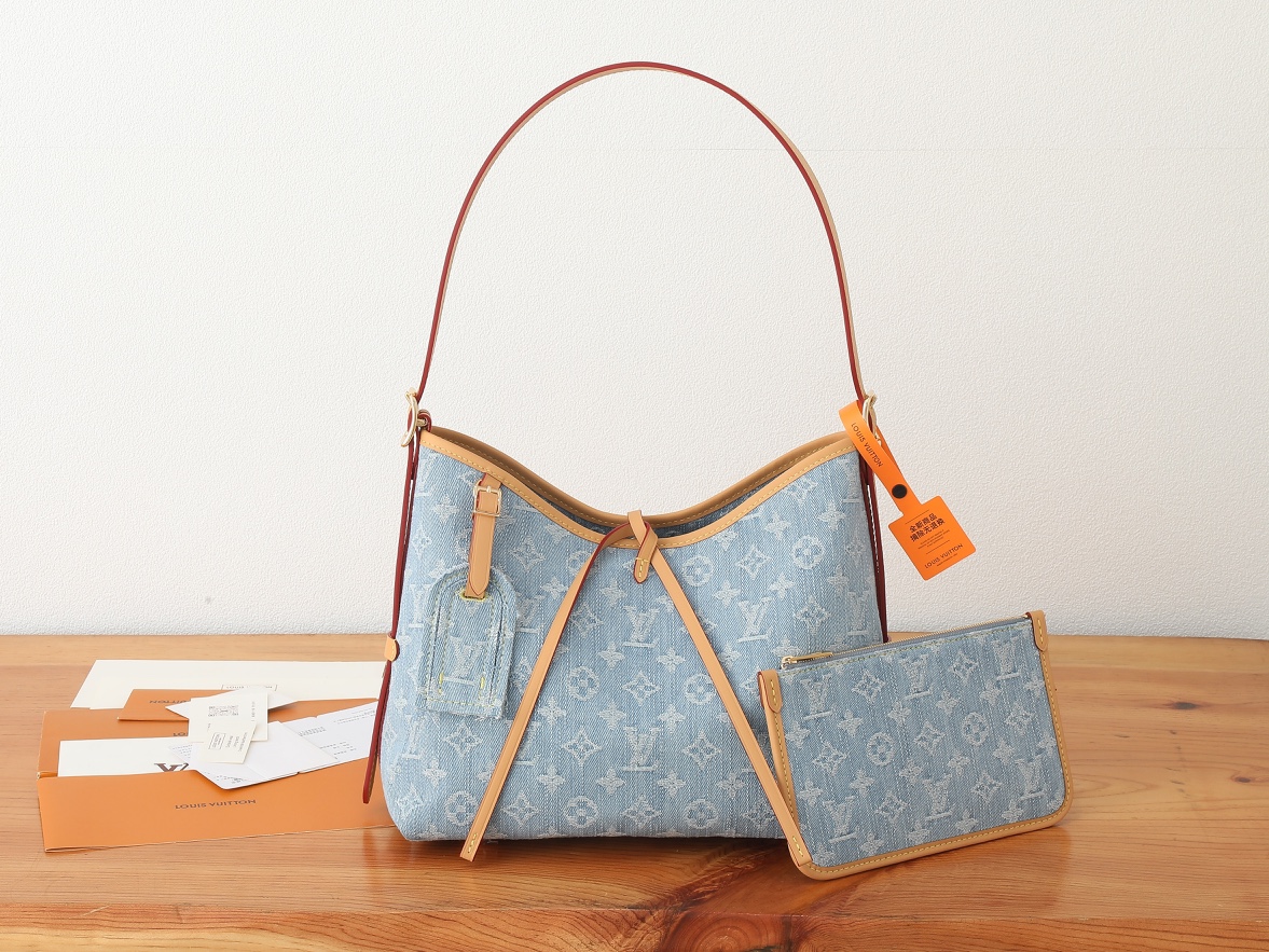 [TOP] Louis Vuitton LV By The Pool Monogram Denim Carryall Bag 29x24x12cm - Denim Blue