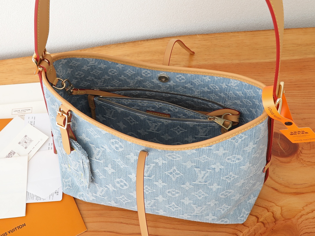 [TOP] Louis Vuitton LV By The Pool Monogram Denim Carryall Bag 29x24x12cm - Denim Blue