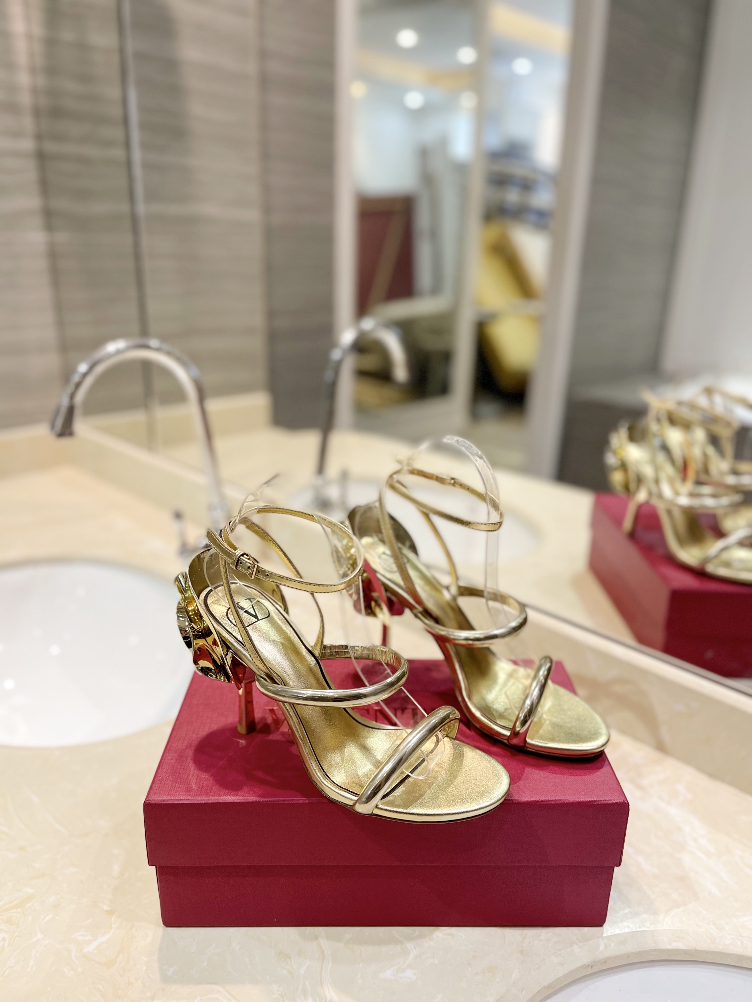 [TOP] VALENTINO High Heel Sandals with Rose Heel  - 5 Color