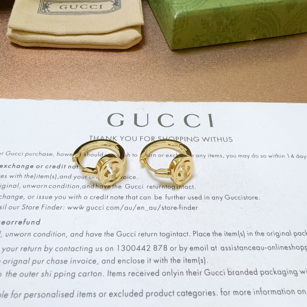 [TOP] GUCCI Anger Forest Earrings-Gold