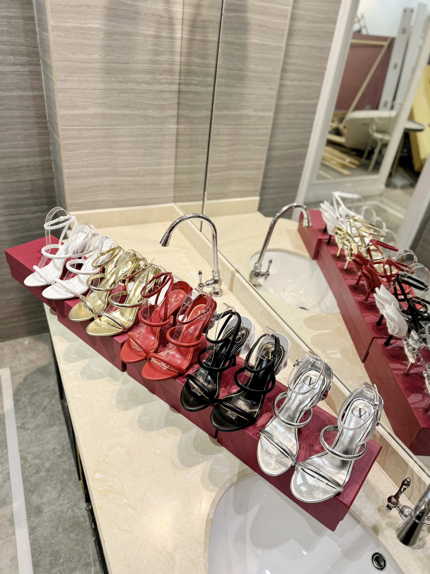 [TOP] VALENTINO High Heel Sandals with Rose Heel  - 5 Color