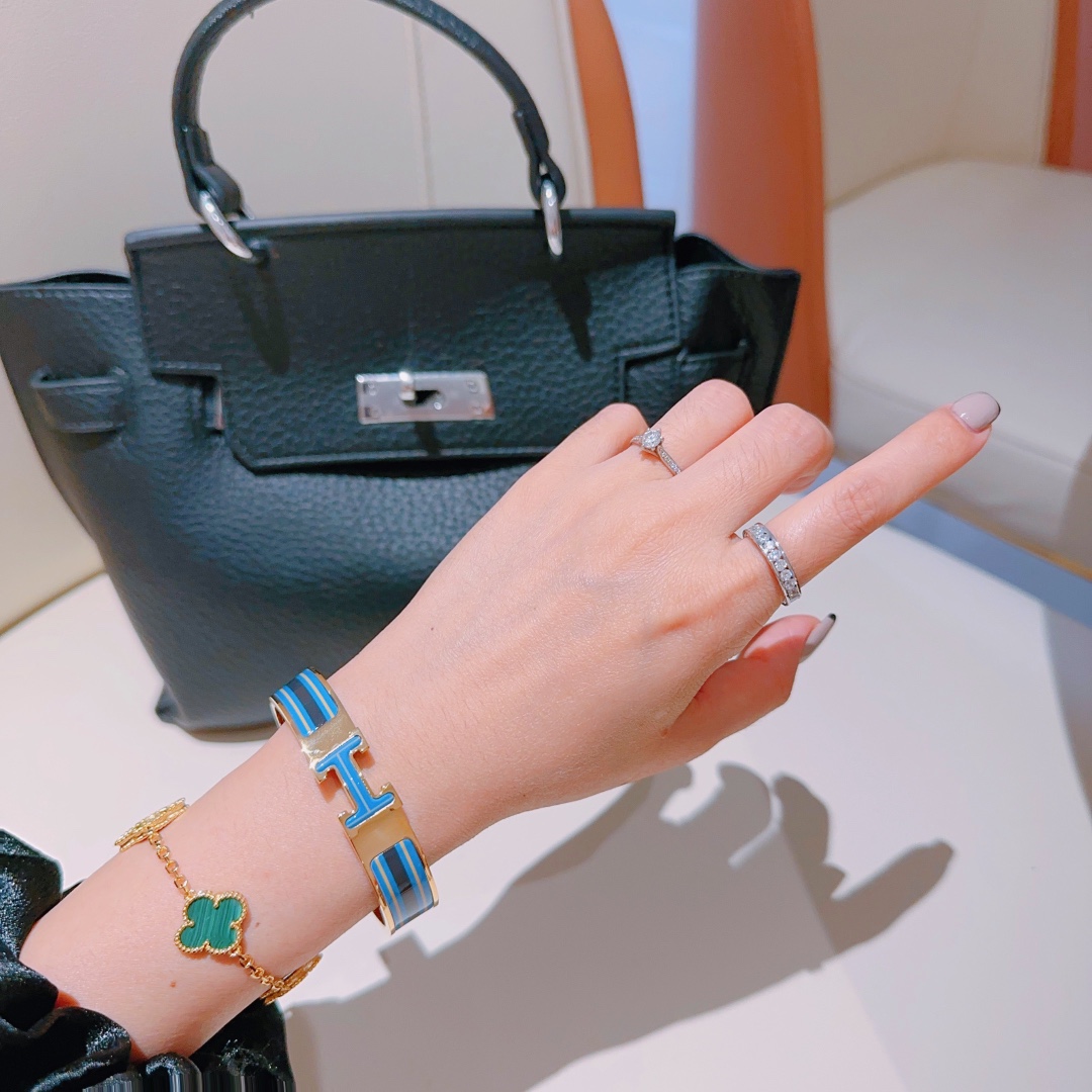 [TOP] HERMES H Bracelet-Blue