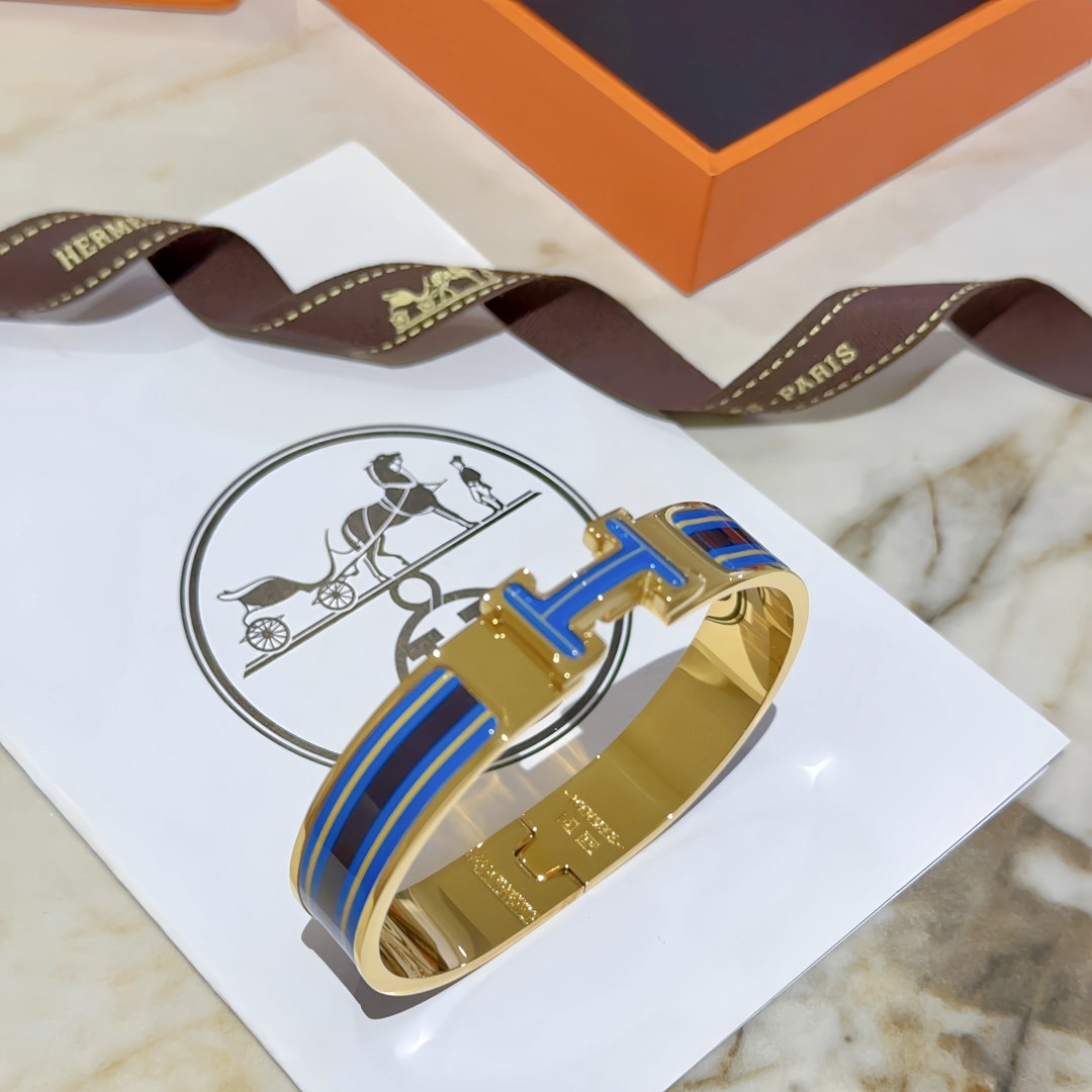 [TOP] HERMES H Bracelet-Blue