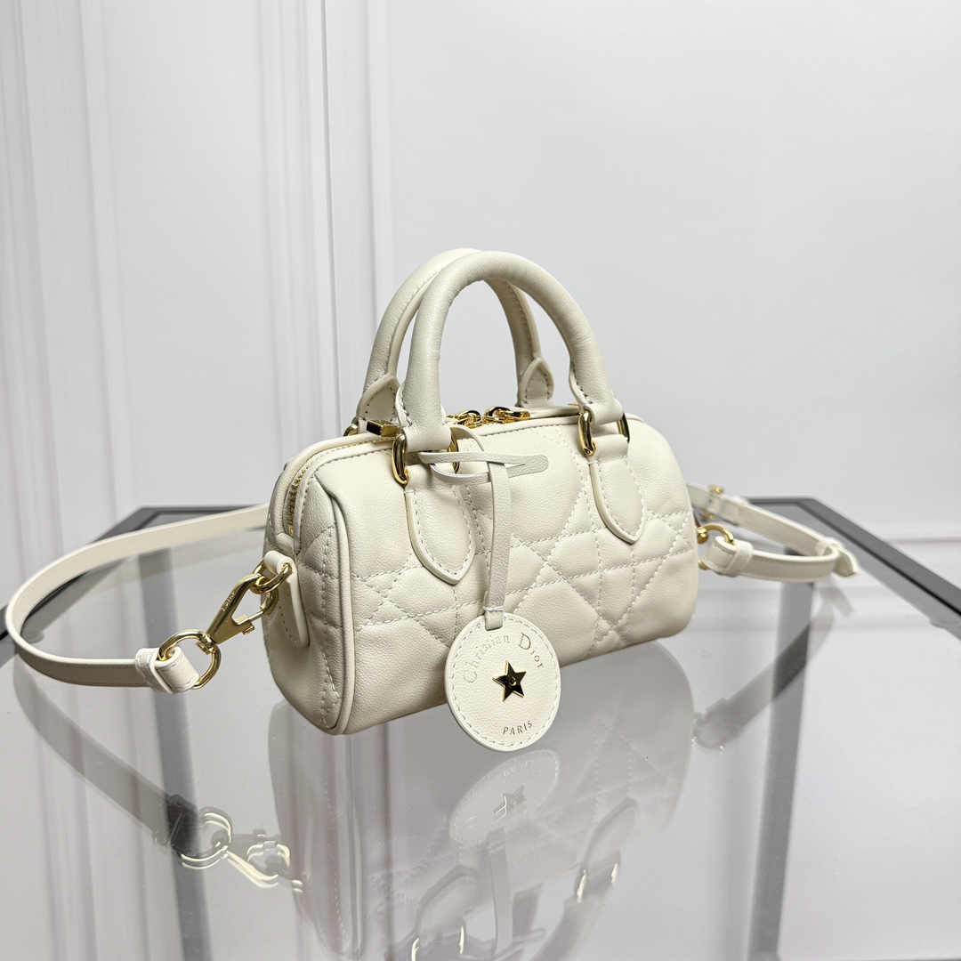 [TOP] Christian Dior Groove 16/20/25 Bag 16.5x10x8cm/20.5x13.5x12cm/25x19x16cm - White
