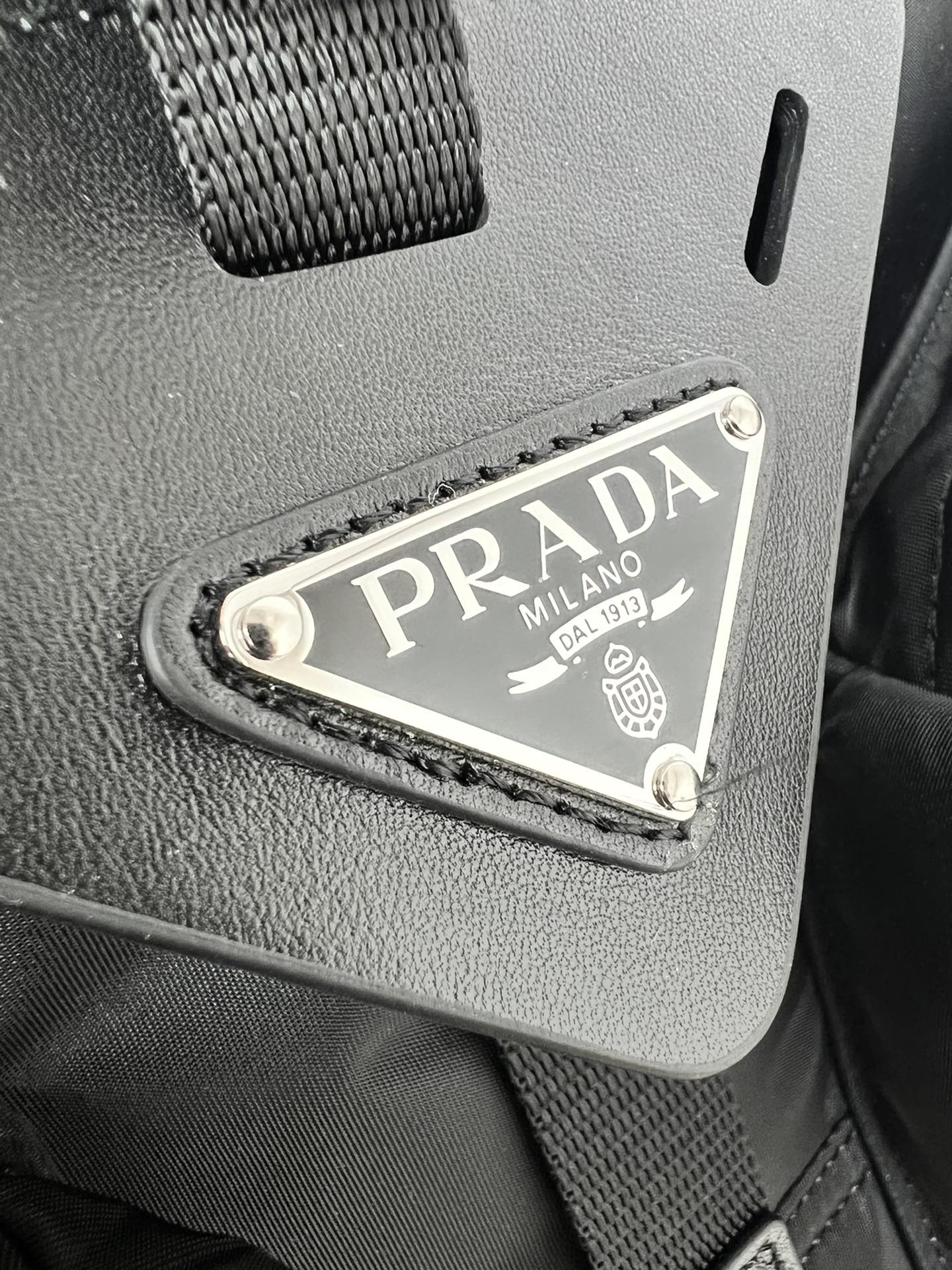 [TOP] PRADA Re-Nylon and Leather Travel Bag  40 × 44.5× 24 cm-Black