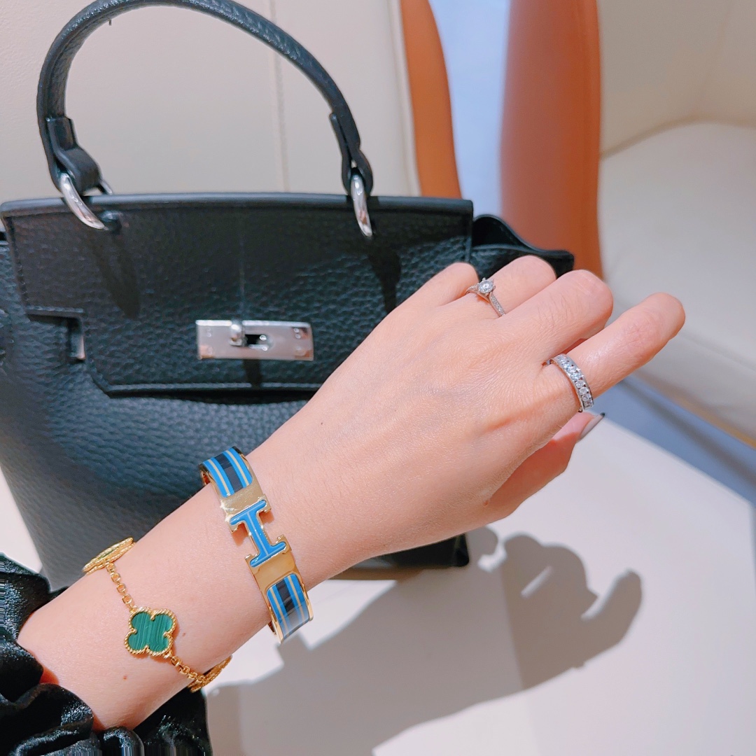 [TOP] HERMES H Bracelet-Blue