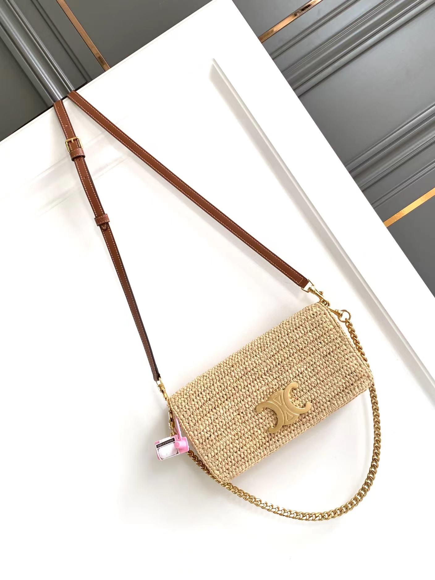[TOP] CELINE Hand -Woven Handbag : 23X11X4 cm